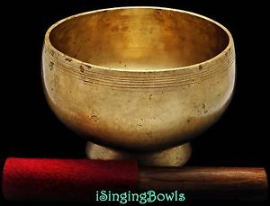 Antique Tibetan Singing Bowl: Stem 6", circa 19th Century, D4 & G#5.VIDEO