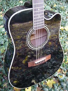 Zager Easy Play ZAD50CE Black Acoustic Electric Guitar...rated in the top 2%!