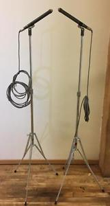 2-1960 ELECTRO-VOICE 655C DIRECTIONAL MICROPHONES WITH ALLIED STANDS & CABLES
