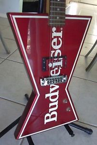 Vintage 1988 DEAN Budweiser Bowtie Logo Guitar Maple Neck -Hard Tail - FREE S/H