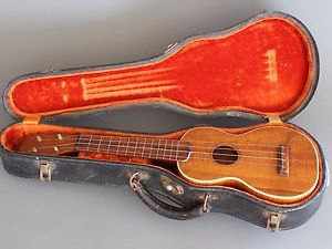Vintage Martin Style 2K Koa Soprano Ukulele & Original hardshell case Uke 1920's