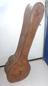 * 91016 OLD Tooled Leather BANJO CASE Guitar Case DEER Squirrel BIRD Nut TREE