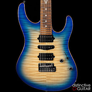 BRAND NEW SUHR CUSTOM MODERN GUITAR PREMIUM FLAME MAPLE TOP BLUE BURST FINISH