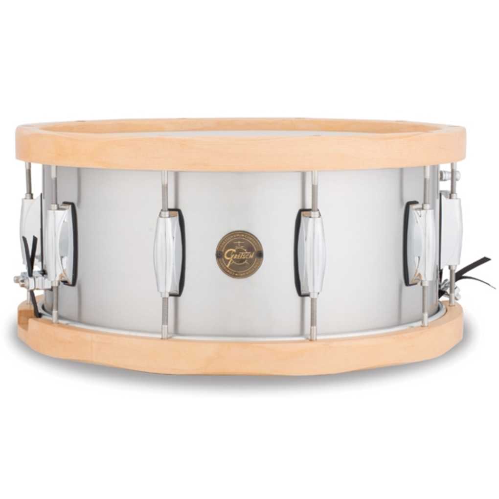 GRETSCH S1-6514A-WH Rullante in alluminio 14x6,5 - Cerchi in Legno