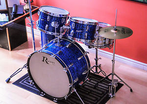 Vintage Rogers Blue Onyx Drum Kit