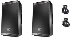2 JBL EON612 - 12" Two-Way Speakers & 2 XLR Cables