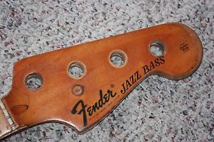 1972 1973 Fender Jazz bass neck maple 4-bolt bound block inlays