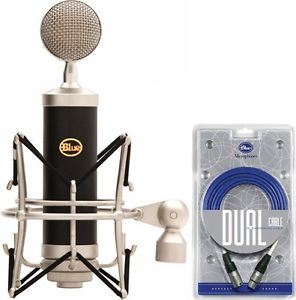 Blue Baby Bottle Condenser Microphone, Shockmount, Pop Filter and Dual Cable