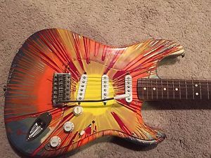2003 Fender Splattercaster Stratocaster EXCELLENT CONDITION -COOL TIE DYE DESIGN