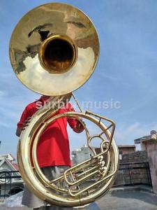 Sousaphone 25" Big Jumbo Size in Gold Brass Lacquer With Case Box & Mouth Pc