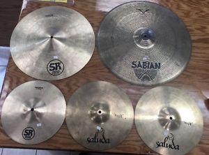 Amazing Set Of Drum Cymbals Sabian Sr2 And Saluda Set