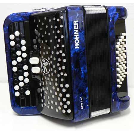 HOHNER NOVA II 60 BASSES BLEU ACCORDEON CHROMATIQUE BOUTONS + HOUSSE