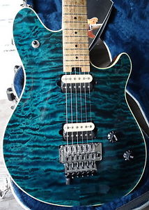 Peavey Wolfgang Custom Shop Peacock Blue 5A Quilt with Matching Headstock!