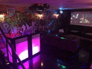 COMPLETE DJ SETUP! NUMARK NS7-QSC SPEAKERS-CHAUVET-GRUNDORF-FREE USA SHIPPING