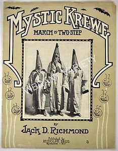 Mystic Krewe By Jack Richmond 1911 Sheet Music Comus Illuminati Clan Mardi Gras