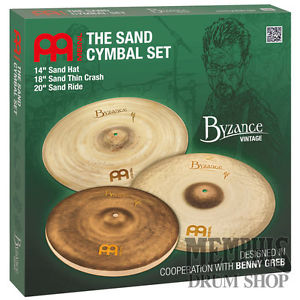 Meinl Byzance Vintage Benny Greb Sand Cymbal Box Set Pack + FREE 16" Trash Crash