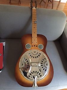 US-Made Round-Neck Hound Dog Resonator Guitar.