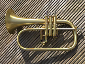 Getzen Eterna Bb Flugel Horn-Bespoke Scratched Brass Finish-
