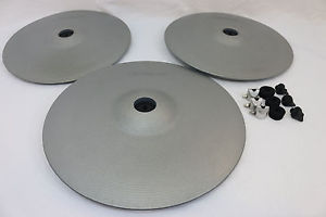 Roland THREE Silver Cymbal Package ONE CY-15RSV Ride & TWO CY-14CSV Crash CY14C