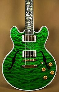 Gibson CS-356 Ultima Quilt Tree of Life Trans Green Electric Guitar ES-335 355