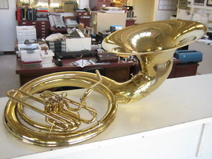 CLEAN JUPITER BBb BRASS SOUSAPHONE, NO DENTS, READY TO PLAY, WITH CASE!
