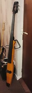 Stagg EDB-3/4 H - Electric Double Bass with Gigbag - Honeyburst