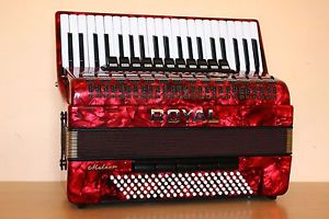 Royal Standard (Weltmeister) Meteor 120 Bass LMMH Accordion Fisarmonica Red