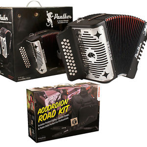 NEW Hohner PANTHER FBbEB 31 Button Diatonic Accordion + HOHNER ROAD KIT