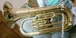 TUBA IN EB FLAT MADE OF PURE BRASS IN BRASS POLISH + HARD CASE BOX+FREE SHIPPING