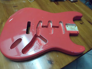 Vintage 1964 Fender Stratocaster Coral Salmon Guitar Body USA