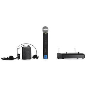 SUPER KAM KWM193 PROFESSIONALE SENZA FILI UHF RADIO SISTEMA CUFFIA LAVALIER MANO