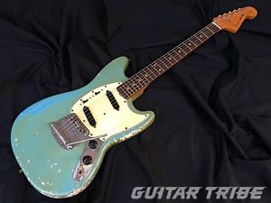 Fender Mustang (SLAB Board) 1965 blue Vintage Electric Guitar Free Shipping