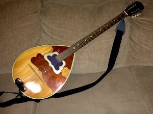 Hand Made Wood Inlayed Ribbed Antique A Body String Mandolin