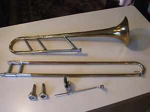 VINTAGE 1947 C G CONN 44H CONQUEROR VOCABELL TROMBONE & CASE