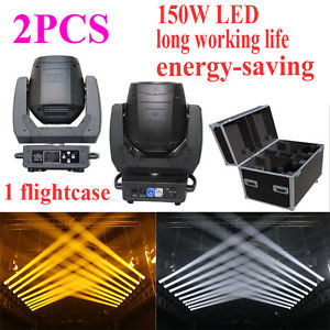 2pcs/flightcase 150W LED GOBO Moving head light 8 prism dmx dj lighting 13CH