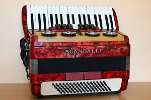 Scandalli Vintage LMM Accordion 80 bass Akkordeon Fisarmonica Red Polifonico