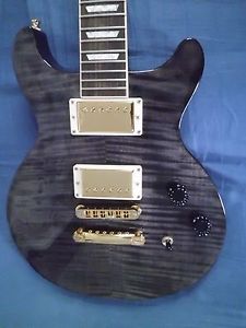 GIBSON LES PAUL DOUBLE CUT, TRANS BLACK WITH CASE , NEAR MINT CONDITION  2005