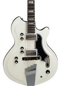 Supro Martinique 1593EW Electric Guitar 2 Vistatone Pickup Piezo White