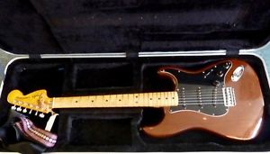 1977 Fender hardtail Strat, Mocca, all original except case, great condition,