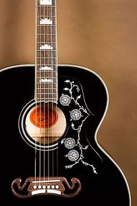 2014 Gibson SJ-200 Trans Black Acoustic Guitar J-200