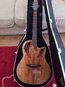 Ovation Koa Celebrity Acoustic Guitar, And Custom Ovation Case