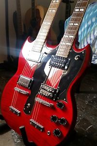 chitarra elettrica Epiphone G1275 doppio collo rosso ciliegia