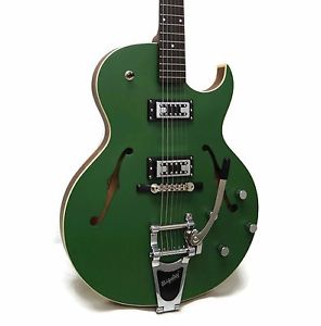 The Loar LH-306T Thinbody Archtop Hollowbody Electric Guitar - Custom Green