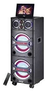 Pyle PKRK215 Bluetooth PA Loudspeaker Karaoke Entertainment Audio & Video Screen