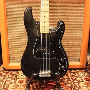 Klassischer 1979/1980 Fender Präzision Bass Original Schwarz Blau Gitarre m/OHSC