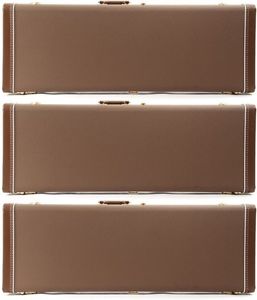 Fender Deluxe Strat/Tele Case - Brown w/ Gold Plush Int... (3-pack) Value Bundle
