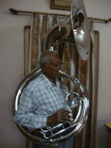 Brand New Silver Bb Flat Sousaphone Tuba With Free Carry Bag+Mouthpiece