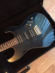 Tom Anderson Hollow Drop Top Deep Ocean Blue Burst Quilted Maple Top