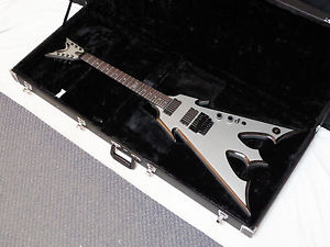 DEAN Trident 7 Wayne Findley electric GUITAR Metallic Silver Black Bevel w/ CASE