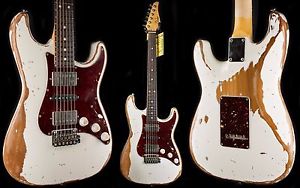 Suhr Classic Antique OLYMPIC WHITE Electric Guitar - Extra Heavy Aging